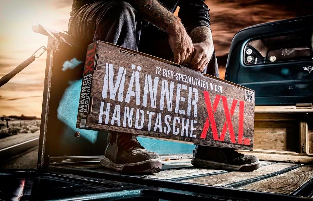 Bier-Präsentkörbe - Kalea XXL Herrenhandtasche, 12 x 0,33 L Bierspezialitäten aus Privatbrauereien, Biergeschenke für Männer und Frauen – Bild 3