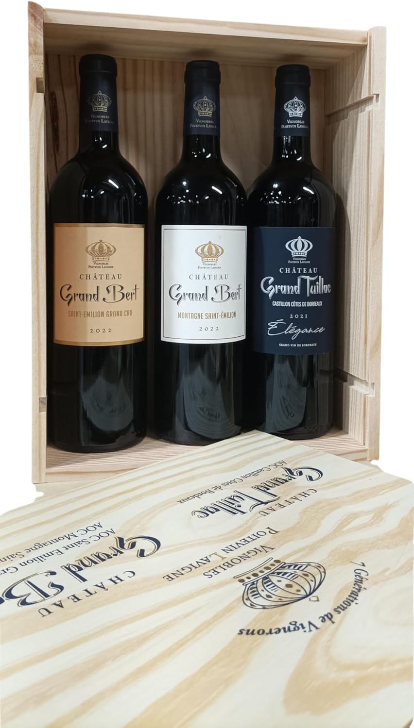 Wein-Präsentkörbe - Bordeaux-Rotwein – Saint Emilion Grand Cru & Castillon Côtes de Bordeaux – Weinbox-Geschenkbox – Bild 7