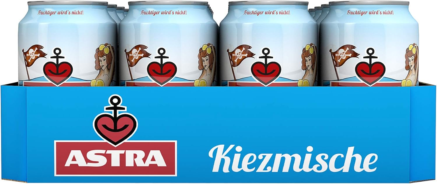Bier-Präsentkörbe - Astra Kiezmische Fruchtig, Trübes Alsterradler, Einwegbierdosen (24 x 0,33 L) – Bild 5