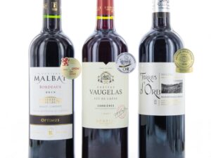 Wein-Präsentkörbe – Bull & Bear Vive la France! Probierpaket mit 3 preisgekrönten Rotweinen (3 x 0,75 Liter). Weingeschenk mit französischen Weinen