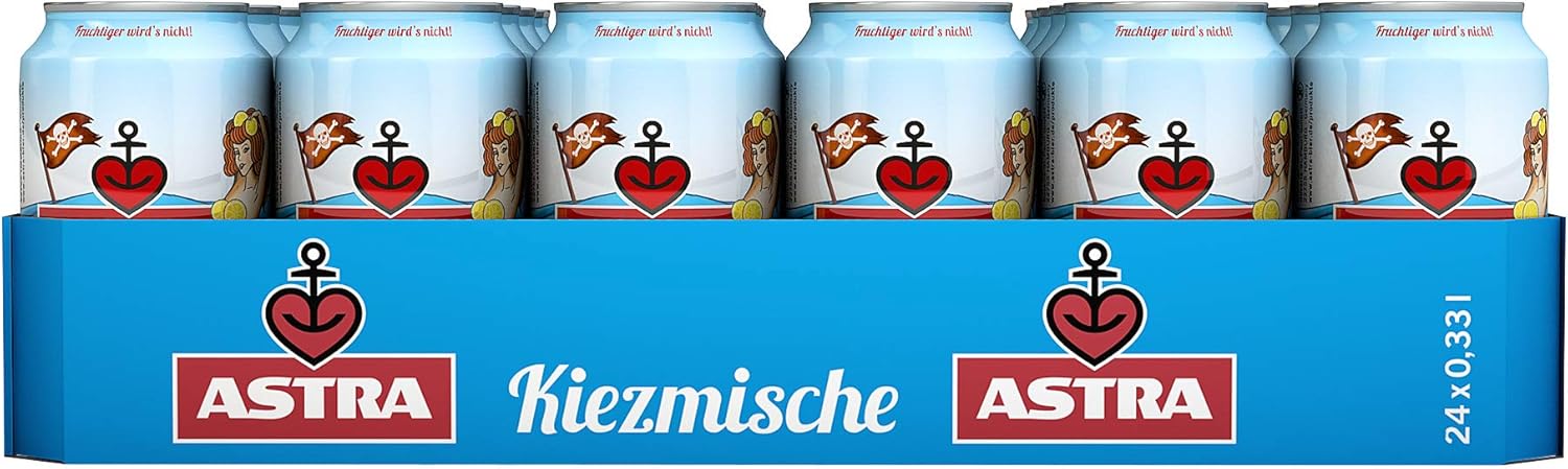 Bier-Präsentkörbe - Astra Kiezmische Fruchtig, Trübes Alsterradler, Einwegbierdosen (24 x 0,33 L) – Bild 4