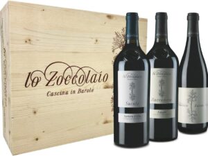 Wein-Präsentkörbe – Lo Zoccolaio Barbera d’Alba + Langhe Baccanera + Barolo – 3 Flaschen – Italien Wein Holzkiste Barbera Dry (3 x 0,75 l)