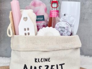 Geburtstags-Präsentkörbe – Wellness-Geschenkset für Frauen | Geschenkkorb Kleine Auszeit Geschenk Frau | Entspannungsgeschenk | Geschenke für Freundin | Geburtstagsgeschenk Frauen