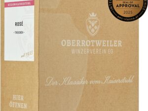 Wein-Präsentkörbe – Oberrotweiler Weinkiste Rosé 3 Liter QbA Dry – Bronze 2025 AWC Wien – Zarte Fruchtaromen von Pfirsich, Apfel und Zitrusfrüchten – Badischer Wein, Anbaugebiet Baden (1 x 3,0 L Bag-in-Box)