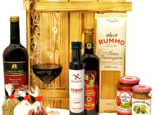 Wein-Präsentkörbe – Geschenkset „Italienisches Florenz“, großer Geschenkkorb mit Wein, Olivenöl und vielen italienischen Spezialitäten, Geschenkkorb für Männer und Frauen zum Geburtstag, Weihnachten