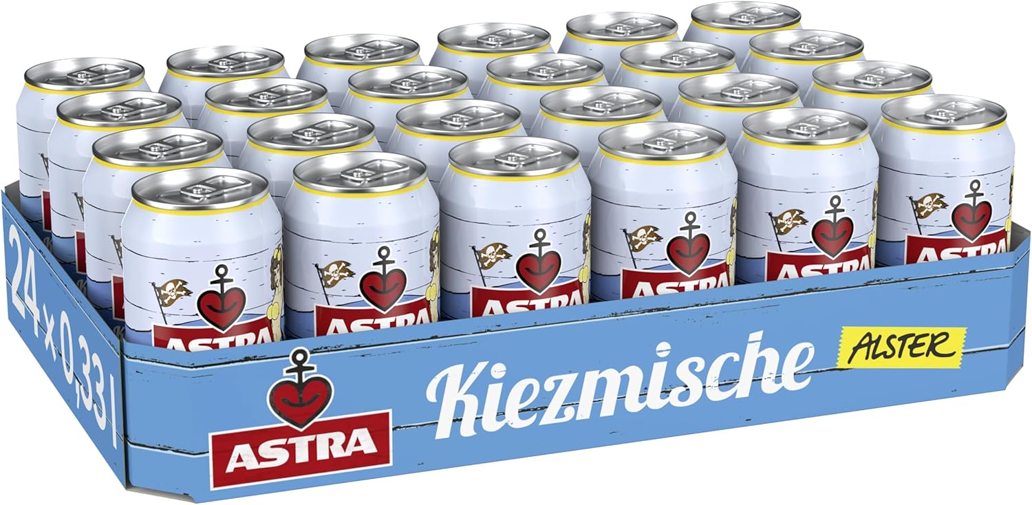 Bier-Präsentkörbe - Astra Kiezmische Fruchtig, Trübes Alsterradler, Einwegbierdosen (24 x 0,33 L) – Bild 3