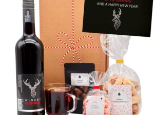 Wein-Präsentkörbe – Glühwein-Geschenkset „Nürnberg“, Präsentkorb mit Winzerwein, Schokolade & Süßigkeiten, Geschenkset zu Weihnachten