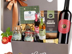Wein-Präsentkörbe – Gepp’s Feinkost Italien Reise I Geschenkset mit italienischen Köstlichkeiten I Elegante Geschenkbox mit Rotwein (750 ml), Trüffel-Olivenöl und vielem mehr I Geschenk für Männer und Frauen