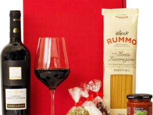 Wein-Präsentkörbe – Italienisches Geschenkset „Rom“ | Wein- und Pasta-Geschenkkorb mit Spezialitäten aus Italien | Geschenkkorb für Männer und Frauen zum Geburtstag, Dankeschön