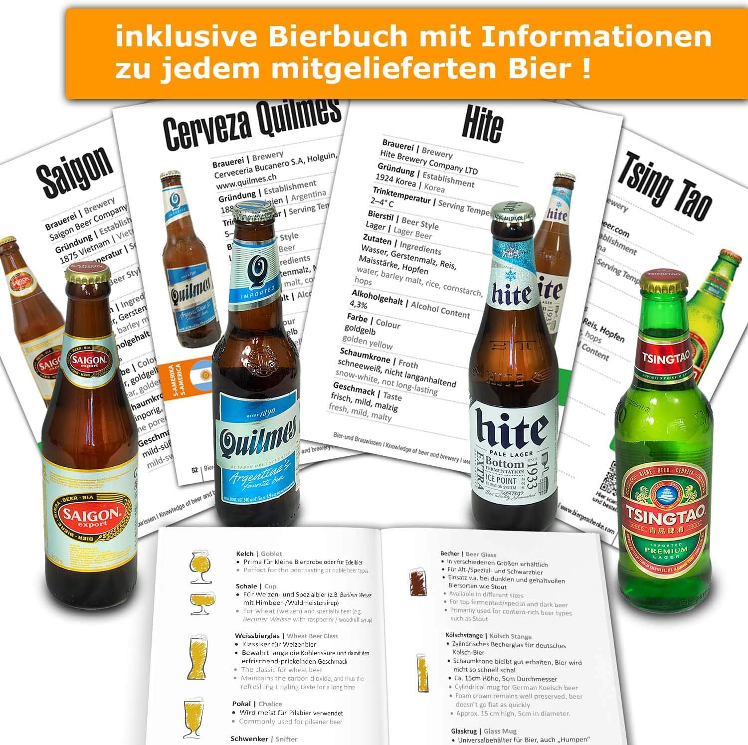 Bier-Präsentkörbe - 12 x Bier aus aller Welt & Deutschland / Geschenkset / Geburtstagsgeschenk Bier – Bild 4