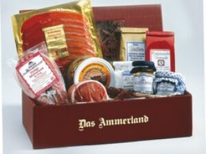 Wurst-Präsentkörbe – Schinkenwurst-Teegeschenk Ammerland Rot Nr. 36 | Vielseitiges Geschenkset mit Schinken | Wurst, Tee und Leckereien | Perfekt für Kenner und besondere Anlässe