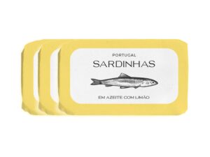 Wein-Präsentkörbe – Feinkost Machado Sardinen in Olivenöl mit Zitrone (3 x 120 g) | Handverpackte Sardinen – Zart & Aromatisch mit frischer Note | Perfekt für Tapas, Salate und Snacks – mediterraner Genuss aus Portugal