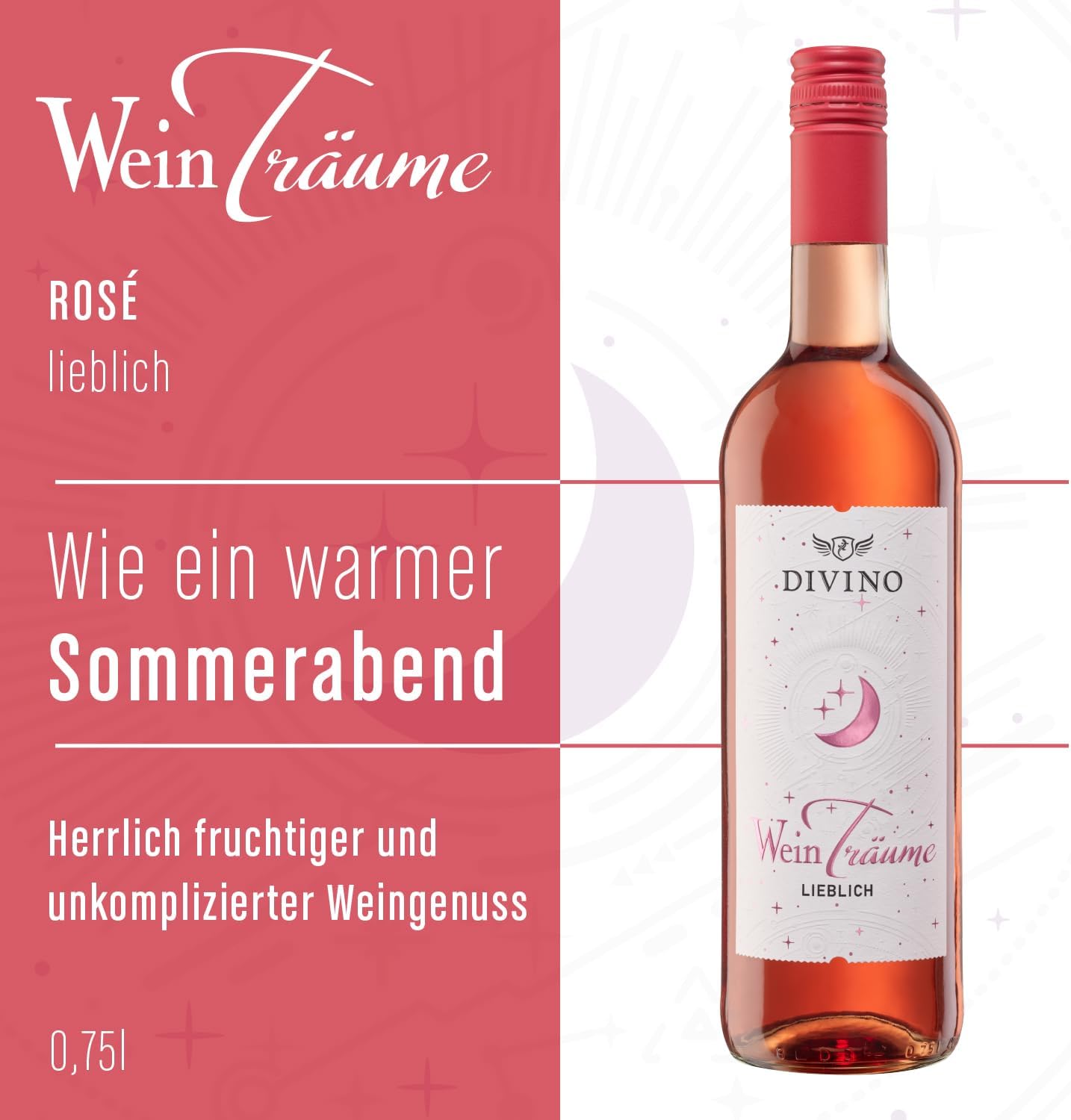 Wein-Präsentkörbe - DIVINO Weinträume Weinprobierpaket - Cuvee Red, Cuvee White & Cuvee Rosé - Deutsche Weine von der Fränkischen Premium-Genossenschaft (6 x 0,75 l) – Bild 3
