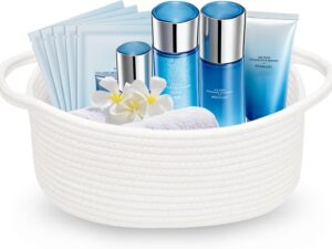 Geburtstags-Präsentkörbe – Leerer Geschenkkorb, leerer Geschenkkorb mit Griffen und Schleifentasche, Organizer für Regale und Schränke, leerer Geschenkkorb für Geburtstage, Bücher, Hundespielzeug