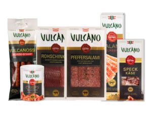 Geburtstags-Präsentkörbe – Vulcano Geschenkbox – Best of Vulcano – Salami, Schinken, Chips, Antipasti – aus Österreich