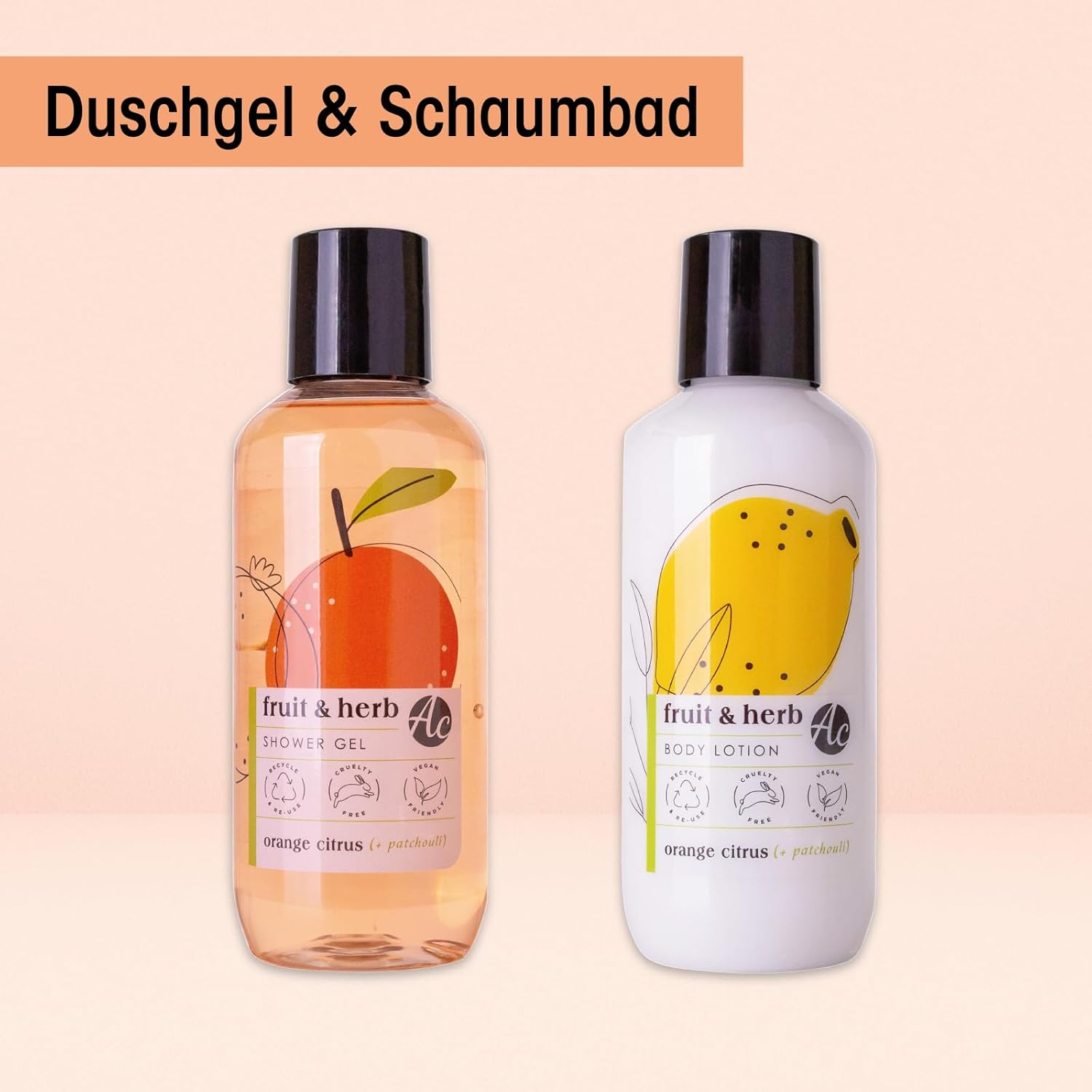 Geburtstags-Präsentkörbe - Accentra – Duschset Geschenkset für Frauen Obst & Kräuter im schönen Geschenkkorb, 5-teiliges Badeset Geschenk mit Duschgel, Körperlotion, Peeling, Badesalz & Netzschwamm – Fruchtige Geschenkidee mit Duft – Bild 5