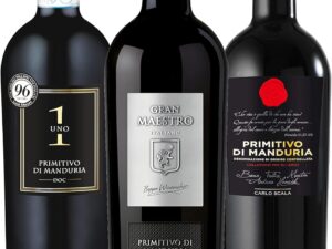 Wein-Präsentkörbe – Das Wine Guys Probierpaket Weingenuss Primitivo di Manduria DOC | Weinpaket mit italienischem Rotwein (3 x 0,75 L) | Perfektes Primitivo-Probierset