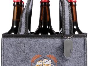Bier-Präsentkörbe – Biergeschenke für Männer zum Geburtstag, Tragetasche Herrenhandtasche Bier, lustige personalisierte Geschenke Männer, grau