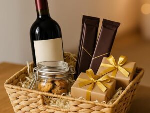 Geburtstags-Präsentkörbe – Leerer Geschenkkorb 28 x 28 x 11 cm | Leerer Geschenkkorb aus Wasserhyazinthe | Korb geflochten für Geschenkideen und Dekoration