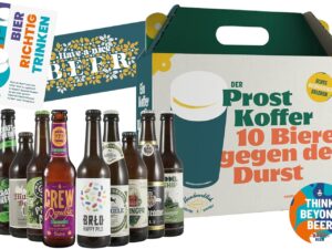 Bier-Präsentkörbe – Cheers Suitcase – Premium-Bier-Geschenkpaket – 10 x 330 ml Craft-Bierflasche – Biergeschenk für Männer – Verkostung zu Hause, Herrenhandtasche, Geburtstagsgeschenk für Männer, Vatertagsgeschenk