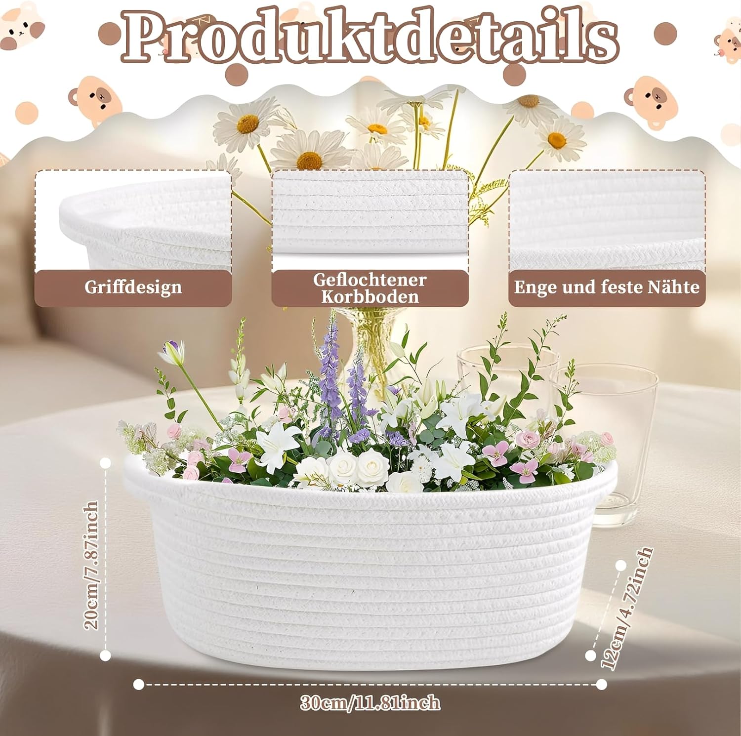 Geburtstags-Präsentkörbe - Leerer Geschenkkorb, Geschenkkorb mit Geschenktüten und Bändern, Geschenkkorb, Korb für Geschenke, Korbgeschenk, für Weihnachten, Geburtstag, Hochzeit, Babyparty & DIY-Geschenkideen – Bild 2