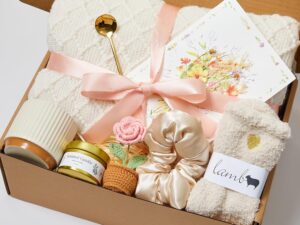 Geburtstags-Präsentkörbe – Geburtstagsgeschenkkorb für Frauen, Geschenkkörbe, Pflegepaket für Frauen, Grt Well Soon-Geschenkkorb, Muttertags-Geburtstagsgeschenkkorb für Mama, Ihre Frau, Freundin, Schwester, Oma