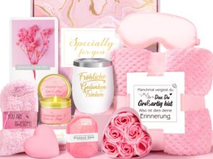 Geburtstags-Präsentkörbe – Geschenke für Frauen, Geburtstagsgeschenk für Frauen, entspannendes Spa-Geschenkkorb-Pflegepaket, Geschenkset für beste Freunde, weibliche Schwester, Mutter, Ehefrau, Ihre Freundin, Arbeitskollegin, beste Lehrerin