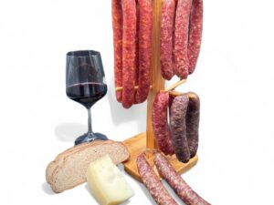 Wurst-Präsentkörbe – Premium-Rohwurst-Set – Pepper Bite Debrecziner, Bratwurste – handgemachte Familienmetzgerei – Geschenkidee – mindestens 905 g