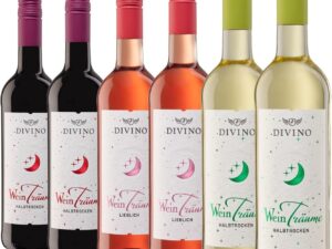 Wein-Präsentkörbe – DIVINO Weinträume Weinprobierpaket – Cuvee Red, Cuvee White & Cuvee Rosé – Deutsche Weine von der Fränkischen Premium-Genossenschaft (6 x 0,75 l)