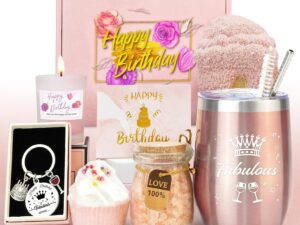 Geburtstags-Präsentkörbe – Epessa Geschenke für Frauen, Geburtstagsgeschenk für Frauen, Geburtstagsgeschenk für Freundin, Geburtstagsgeschenk für Freundin, Schwester, Ehefrau, Mutter, Geschenkset zum 18., 30., 40., 50., 60. Geburtstag