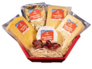 Wurst-Präsentkörbe – Wurstbaron® Geschenkkorb mit Käse, Geschenkkorb Käsevariation für Feinschmecker in Geschenkbox