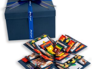 Geburtstags-Präsentkörbe – DIY Explosionsbox, Überraschungsbox, kreative Geschenkbox für Süßigkeiten, Überraschungsbox, Geburtstag, Geschenke für Frauen, Männer, Kinder, besondere Tage, Geldgeschenk (blau)