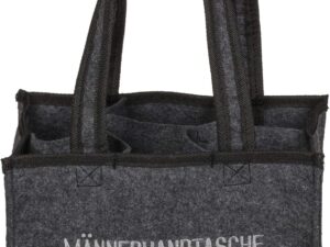 Bier-Präsentkörbe – Out of the blue Handtasche für 6 Bierflaschen, bestickte Herrenhandtasche / Maße: 24 x 14 x 16 cm