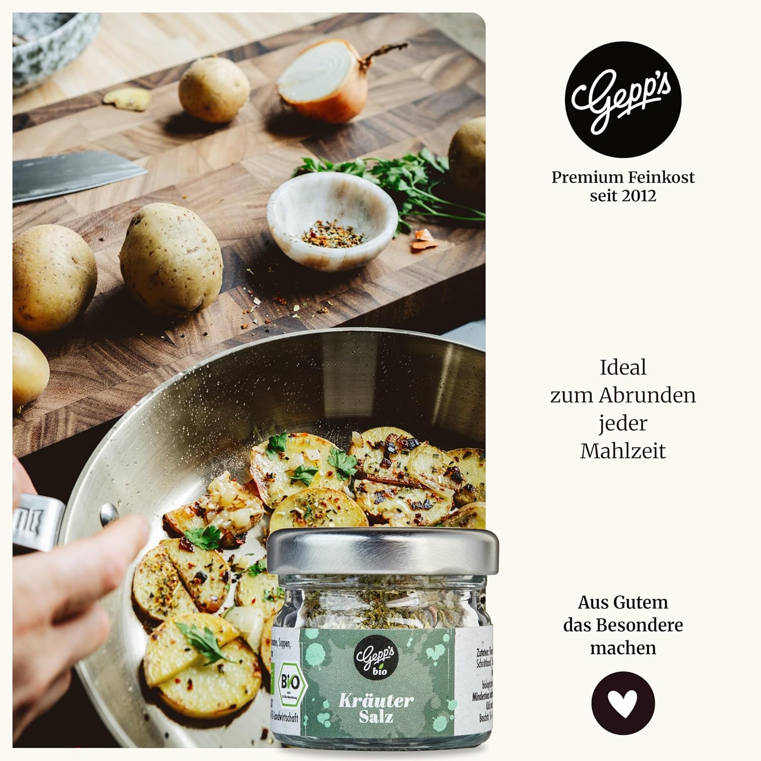 Geburtstags-Präsentkörbe - Gepp's Feinkost Wundertüte „Statt Blumen“, Geschenkbox als Dankeschön, Geburtstagsgeschenk für Kollegen, kleines Geschenkset mit Kräutersalz, Marmelade, Pralinen, Geschenkidee für Männer und Frauen – Bild 5