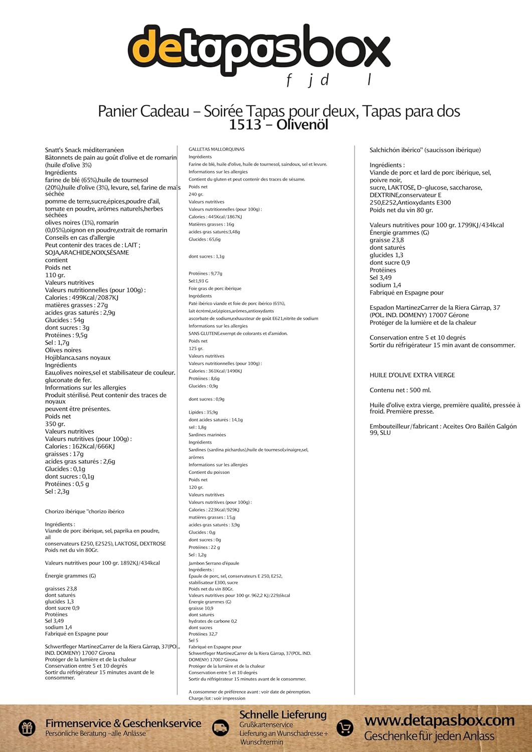 Wurst-Präsentkörbe - Geschenkbox, spanische Geschenke, Tapas, Geschenk für Feinschmecker und Spanien-Fans, Pata negra – Bild 8