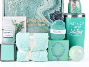 Geburtstags-Präsentkörbe – Lustige Geschenke für Frauen, Entspannungsgeschenk für Frauen, personalisierte Geschenke für Frauen, Geburtstag, Spa-Schönheitsbad-Set, Geschenkset für Frauen, Sie, Freundin, Mama (grün)