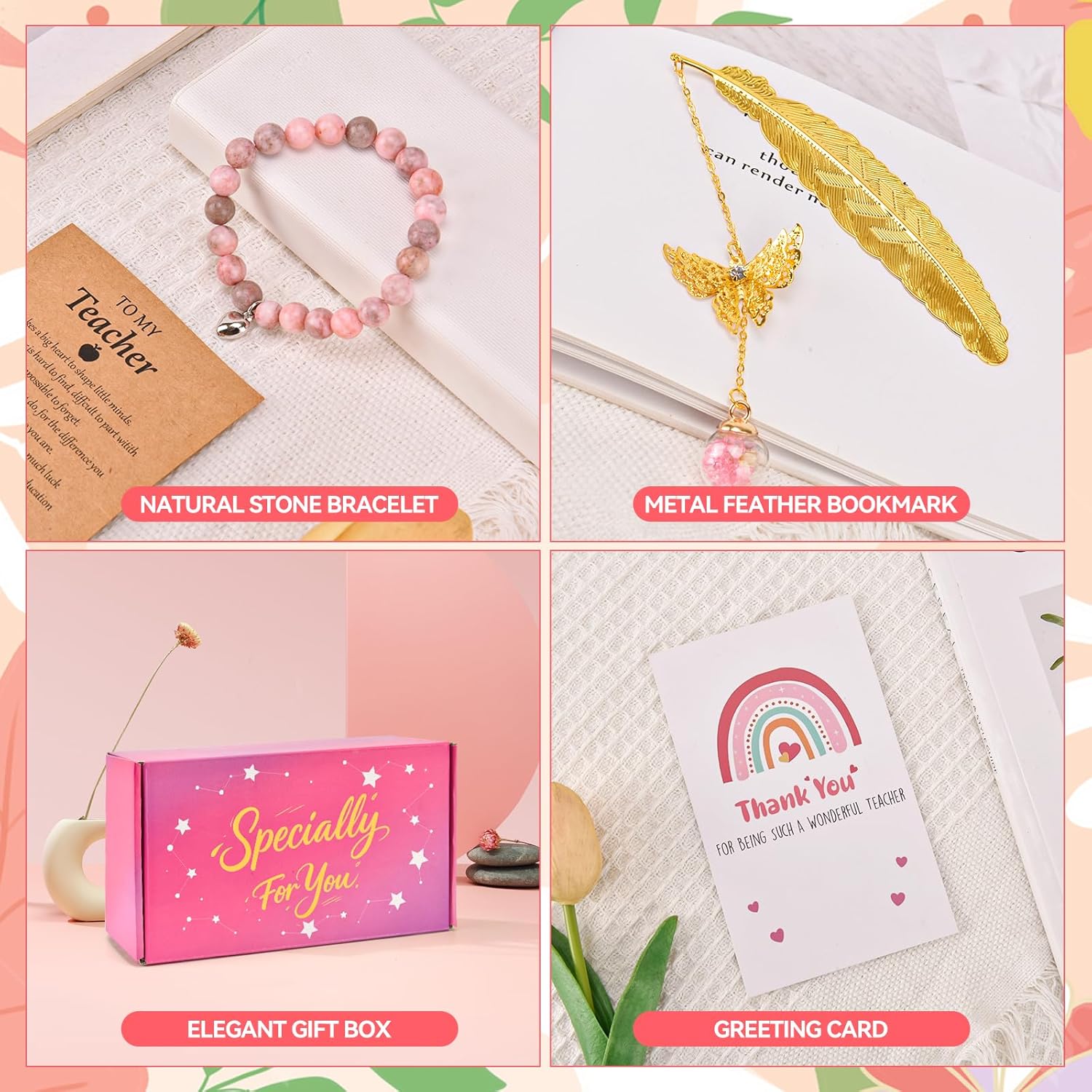 Geburtstags-Präsentkörbe - Personalisierter Lehrer-Geschenkkorb, tolles Anerkennungsgeschenk für Frauen, Pädagogen, Dankeschön-Geschenk zum Geburtstag, Ruhestand, Weihnachten, Jahresende (grün) – Bild 6