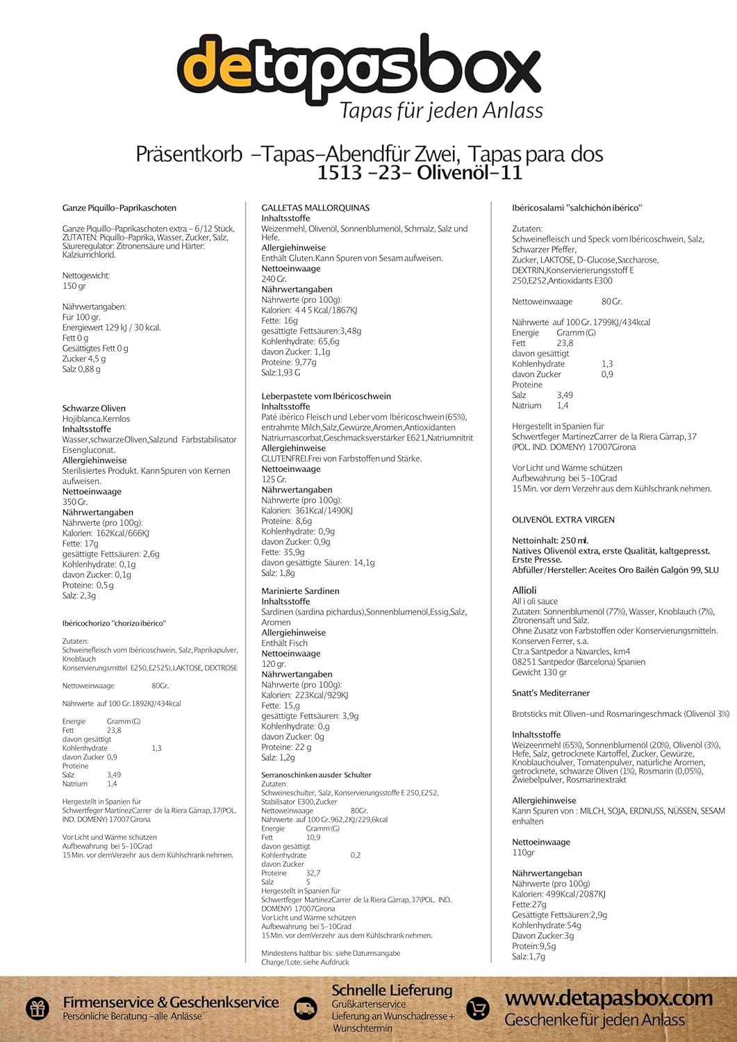 Wurst-Präsentkörbe - Geschenkbox, spanische Geschenke, Tapas, Geschenk für Feinschmecker und Spanien-Fans, Pata negra – Bild 2