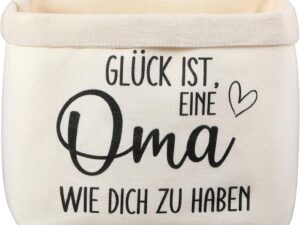 Geburtstags-Präsentkörbe – Xuniea Brotkorb Glück Ist, Eine Oma wie Dich zu Haben Geburtstagsgeschenk Geschenke für Oma Brotkorb Brottasche Brotkorb Packwürfel aus Stoff Weihnachten Großmutter Geschenk (Weiß)