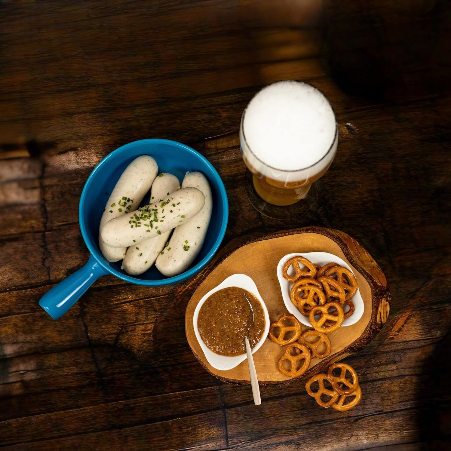 Bier-Präsentkörbe - Bayerisches Geschenkset „Augsburg“, Geschenkkorb gefüllt mit Bier und bayerischen Schmankerln, Geschenkkorb für Männer zum Geburtstag, Dankeschön, Oktoberfest – Bild 7