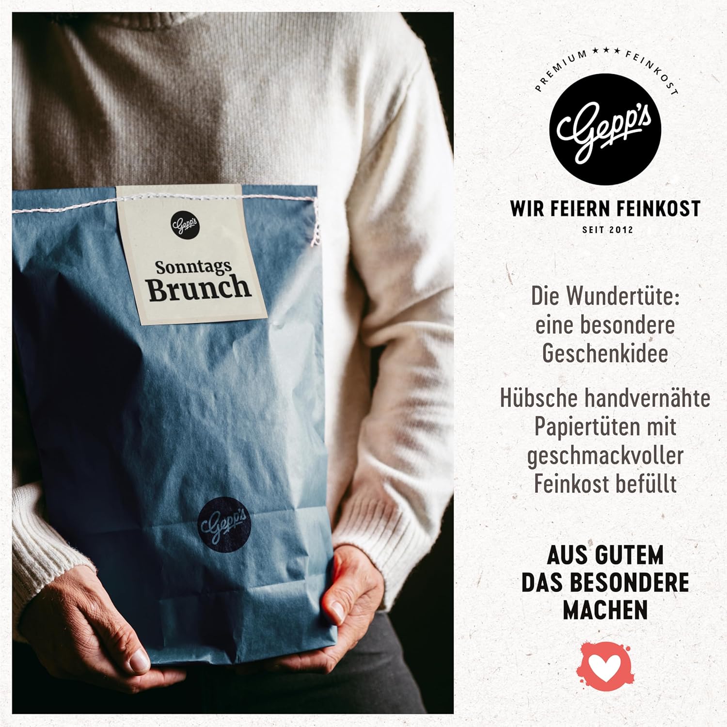 Geburtstags-Präsentkörbe - Gepp's Feinkost Wundertüte Sonntagsbrunch I Geschenkset mit Köstlichkeiten wie Aprikose & Yuzu und Feigenfruchtaufstrich I Geschenk mit Köstlichkeiten für ein perfektes Frühstück – Bild 8