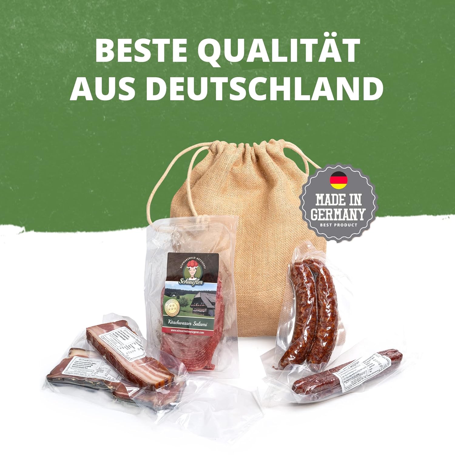 Wurst-Präsentkörbe - Kleines Feinkost-Probierpaket im Jutebeutel – Bild 5