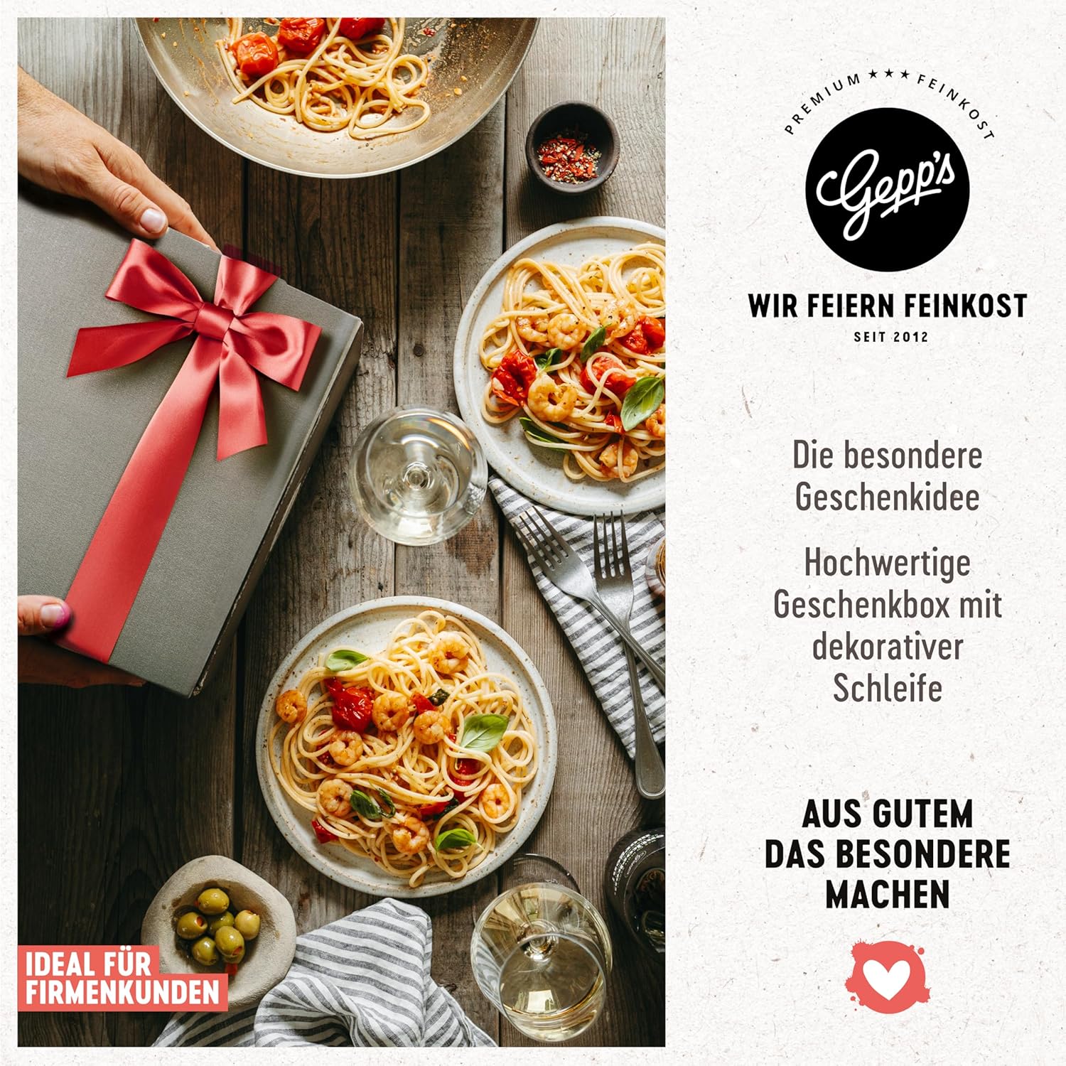 Geburtstags-Präsentkörbe - Gepp's Feinkost-Geschenkkorb mit vielen Köstlichkeiten und Geschirrtuch, Geschenkset mit Gourmet-Pesto, Nudelgewürz, Brotbackmischung, Bio-Olivenöl und Kräutersalz, Geschenkkorb für jeden Anlass – Bild 7