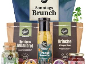 Geburtstags-Präsentkörbe – Gepp’s Feinkost Wundertüte Sonntagsbrunch I Geschenkset mit Köstlichkeiten wie Aprikose & Yuzu und Feigenfruchtaufstrich I Geschenk mit Köstlichkeiten für ein perfektes Frühstück