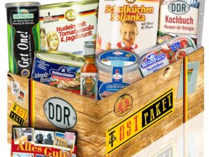Wurst-Präsentkörbe – Herzhafte DDR-Geschenkbox für Männer – DDR-Ware – Geschenkbox aus dem Osten