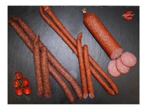 Wurst-Präsentkörbe – Meininger Wurst I Räucherpeitschen I Meininger Slim I Rennsalami I Salami-Gourmet-Paket