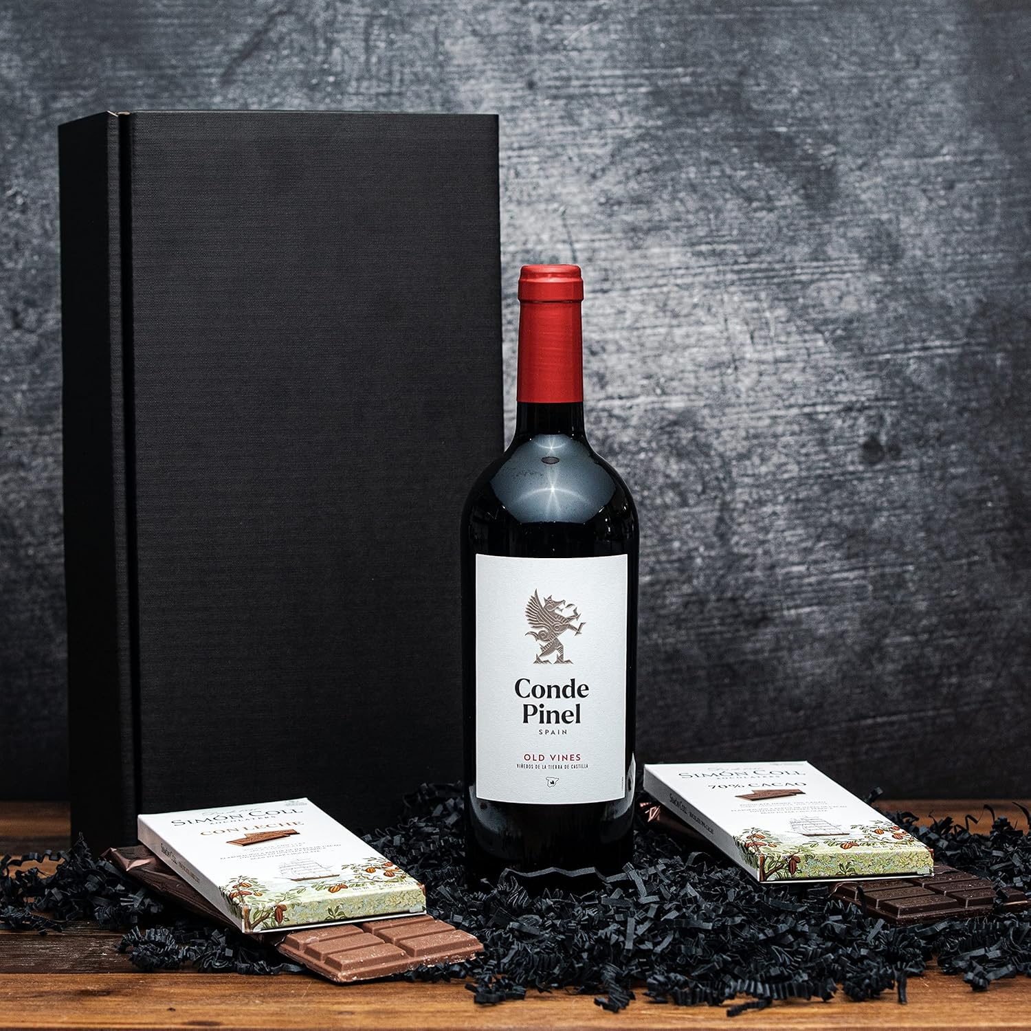 Wein-Präsentkörbe - Simón Col Rotwein-Geschenkset aus Spanien mit Schokolade – Bild 6