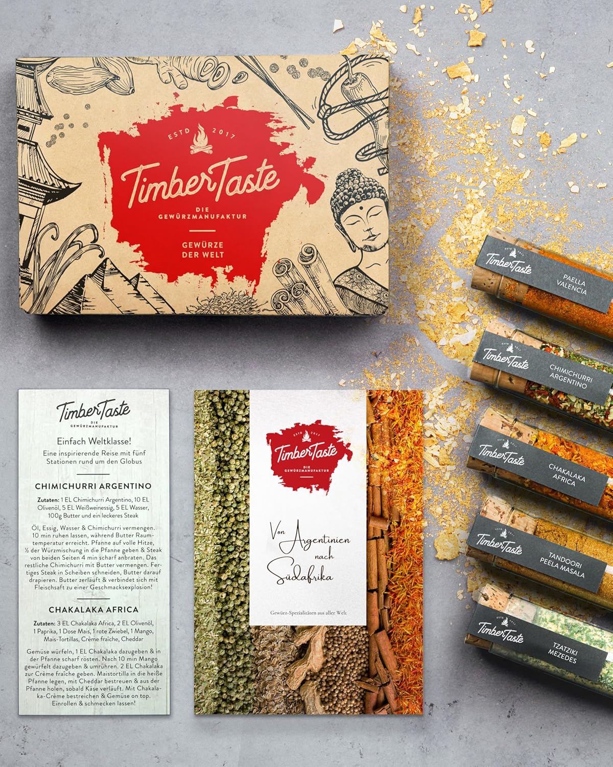 Wurst-Präsentkörbe - 5 Gewürze aus aller Welt, Gewürz-Geschenkset mit Gewürzwörterbuch (PDF) (Englisch nicht garantiert), besonderes Gewürzset-Geschenk, 5 seltene Gewürze in einem Gewürzset, Geschenk für Köche, exotische Gewürze – Bild 6