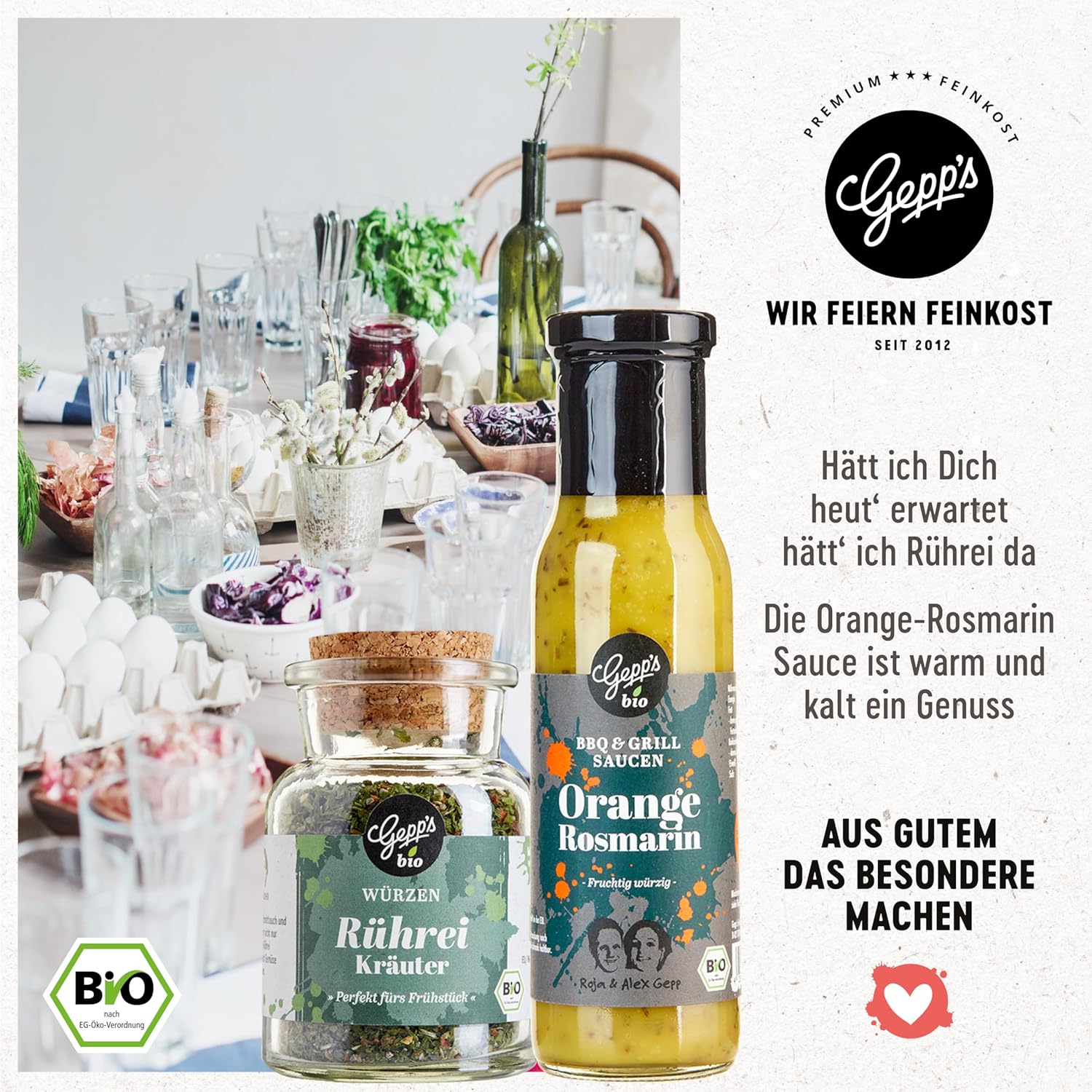 Geburtstags-Präsentkörbe - Gepp's Feinkost Wundertüte Sonntagsbrunch I Geschenkset mit Köstlichkeiten wie Aprikose & Yuzu und Feigenfruchtaufstrich I Geschenk mit Köstlichkeiten für ein perfektes Frühstück – Bild 5