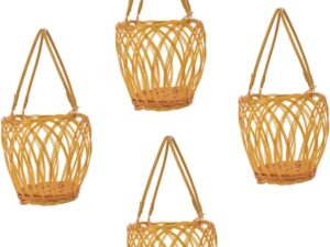 Wein-Präsentkörbe – 4 Stück geflochtener Weinkorb, Geschenktüten für Weinflaschen, gewebter Korb, Picknickkorb, Weinregal, Aufbewahrungskörbe, Geschenkkörbe, Imitation gewebter Aufbewahrungsbehälter, Geflecht